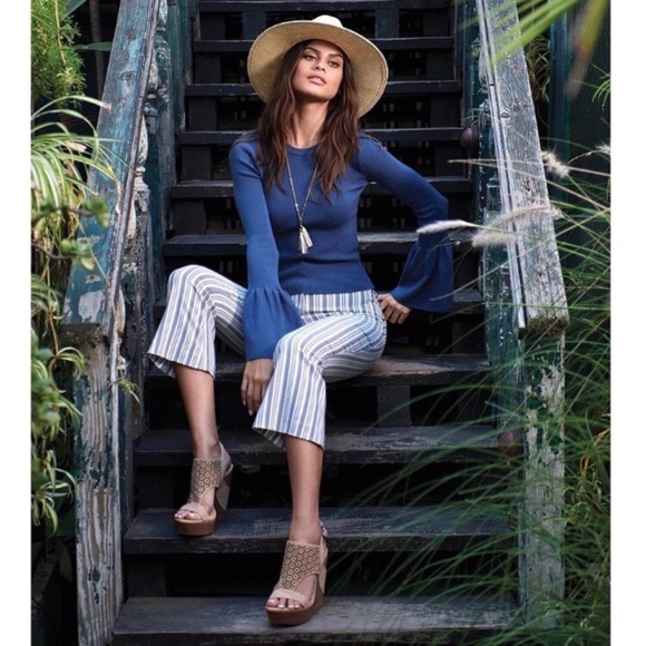 Gianni Bini Meghan Striped Cropped Flare Pant - Picture 5 of 5